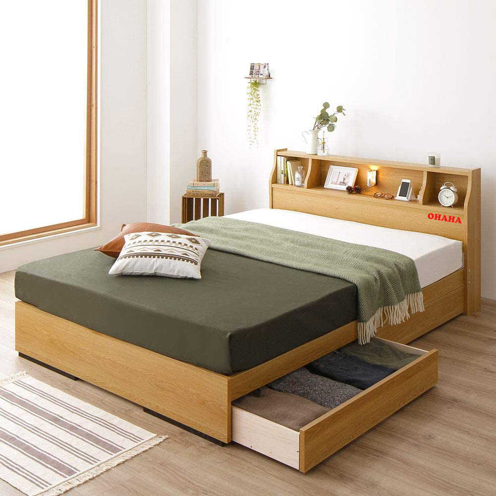 Giường ngủ gỗ công nghiệp hiện đại ohaha - gc013 - yellow