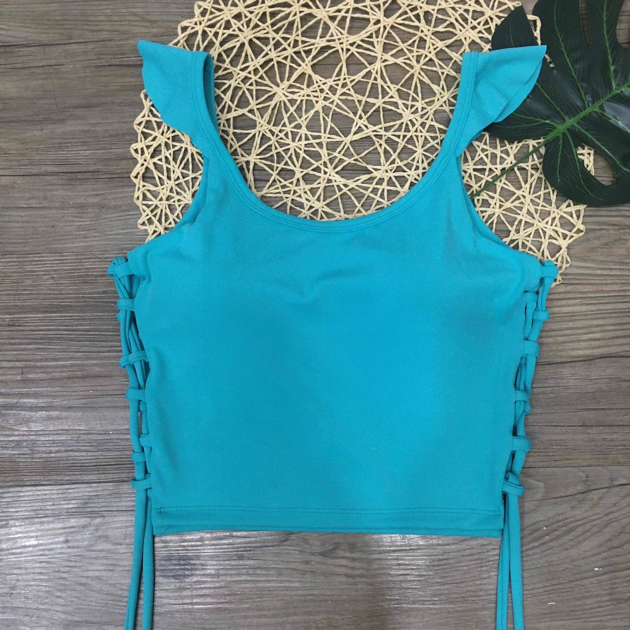 [FreeshipMAX] A016 Áo Croptop Nữ Rút Dây Tay Bèo Có Mút Sẵn Tập Thể Thao Gym, Yoga, Zumba, Earobic, Đi Chơi, Đi Bơi, Du Lịch Rất Đẹp HCM