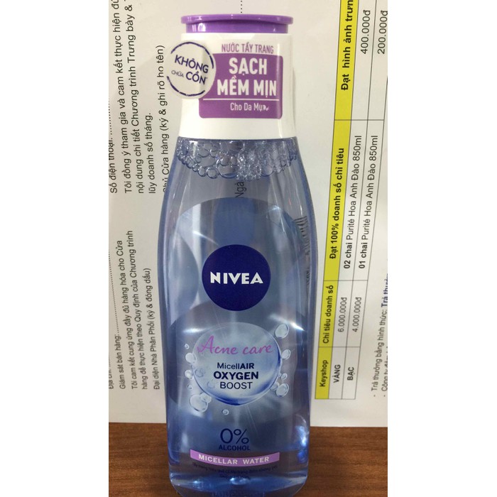 Nước tẩy trang nivea chăm sóc da mụn