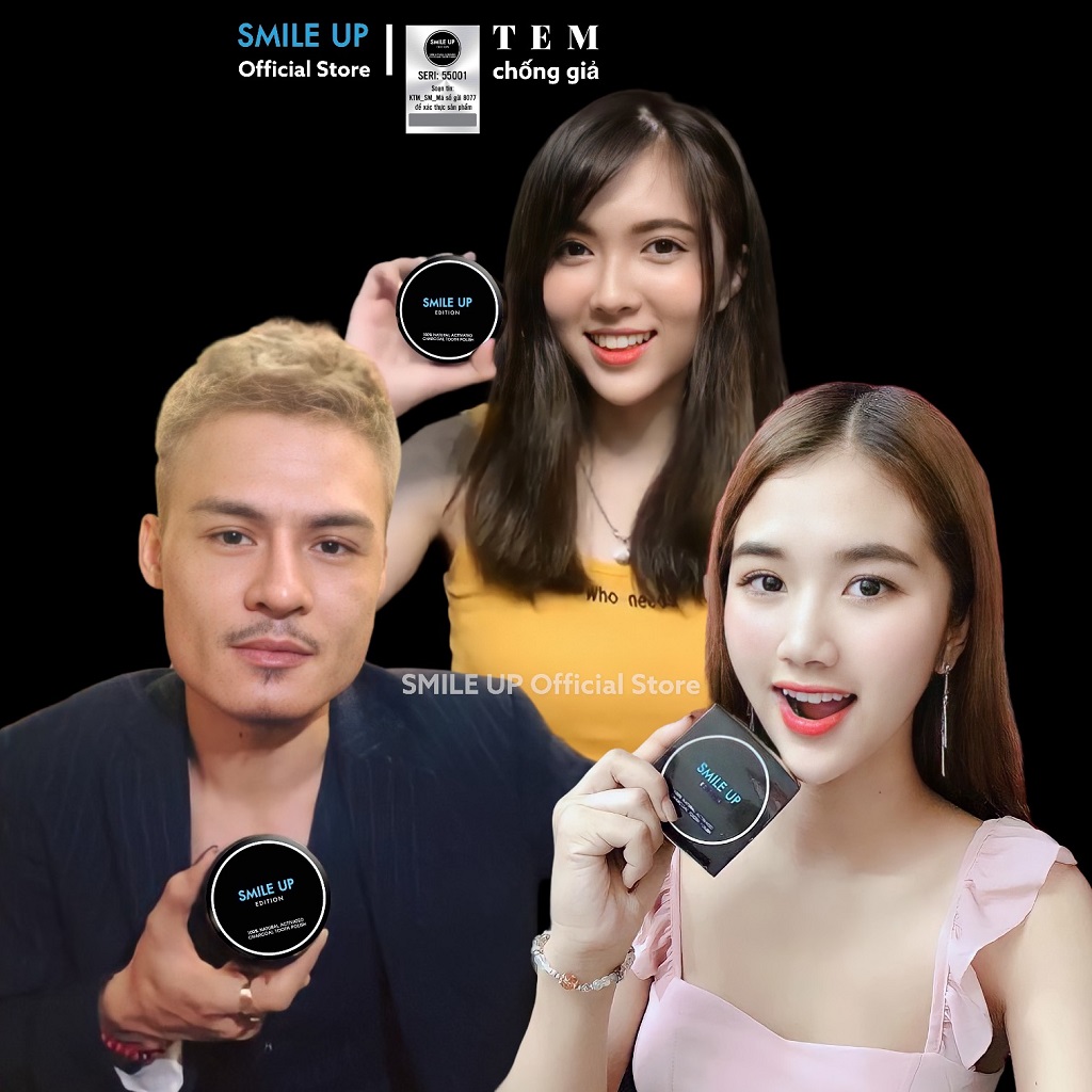 [HCM]Bột trắng răng than hoạt tính SMILE UP