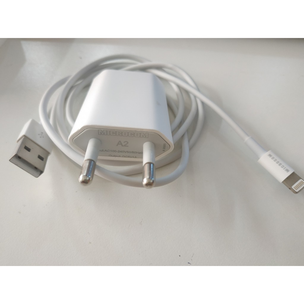 Bộ củ + cáp sạc Iphone chính hãng Microcom A2-CL - Bộ sạc nhanh Lightning