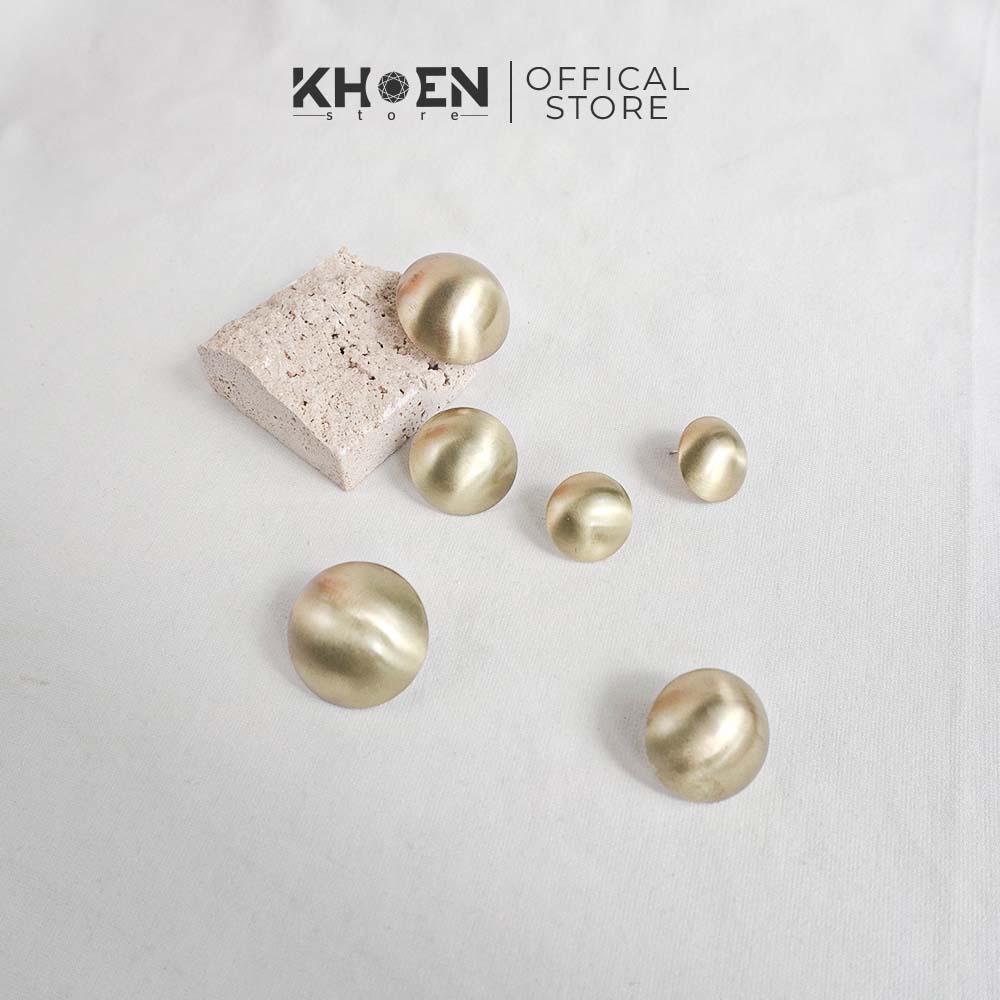 (1 Đôi) Bông tai nữ nút vàng bạc - Khoen store