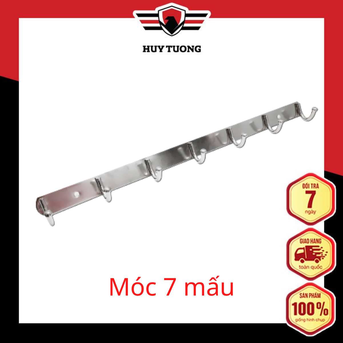 Móc treo quần áo inox 7 móc ( Không gỉ sét ) - Huy Tưởng