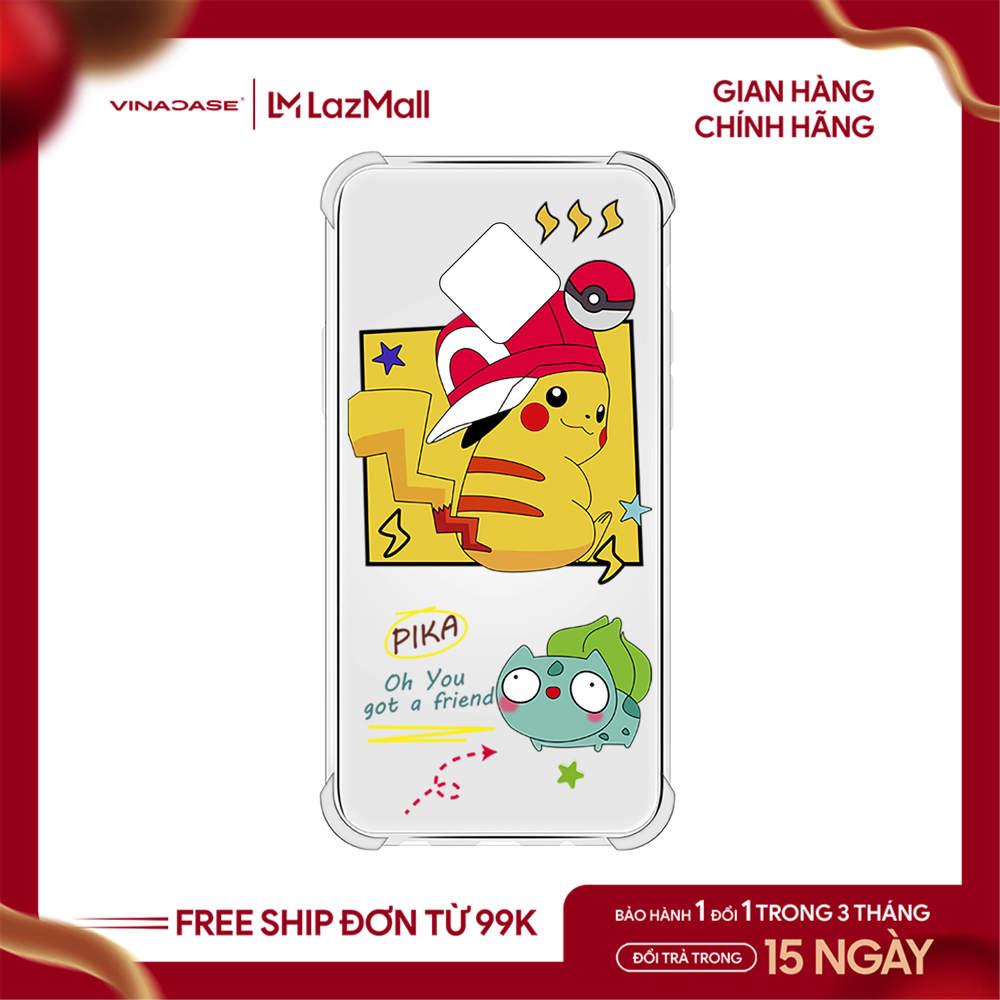 Ốp lưng Vina Case Vivo Y11/Y91/Y12s/Y15/Y50/Y20s/S1 Pro/....Chống sốc trong in hình các nhân vật Pokemon Pikachu