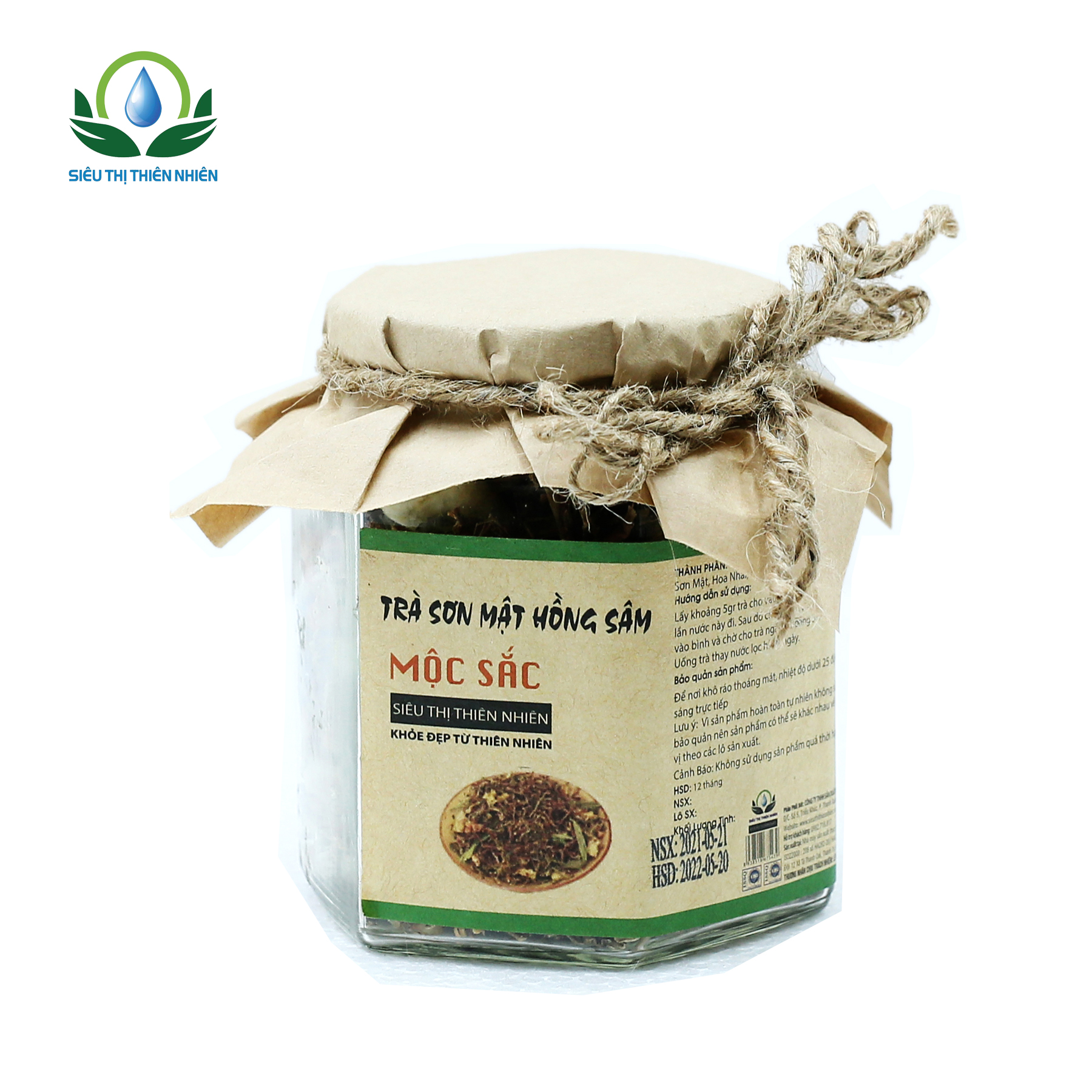 Trà Sơn Mật Hồng Sâm Mộc Sắc Gói 100g