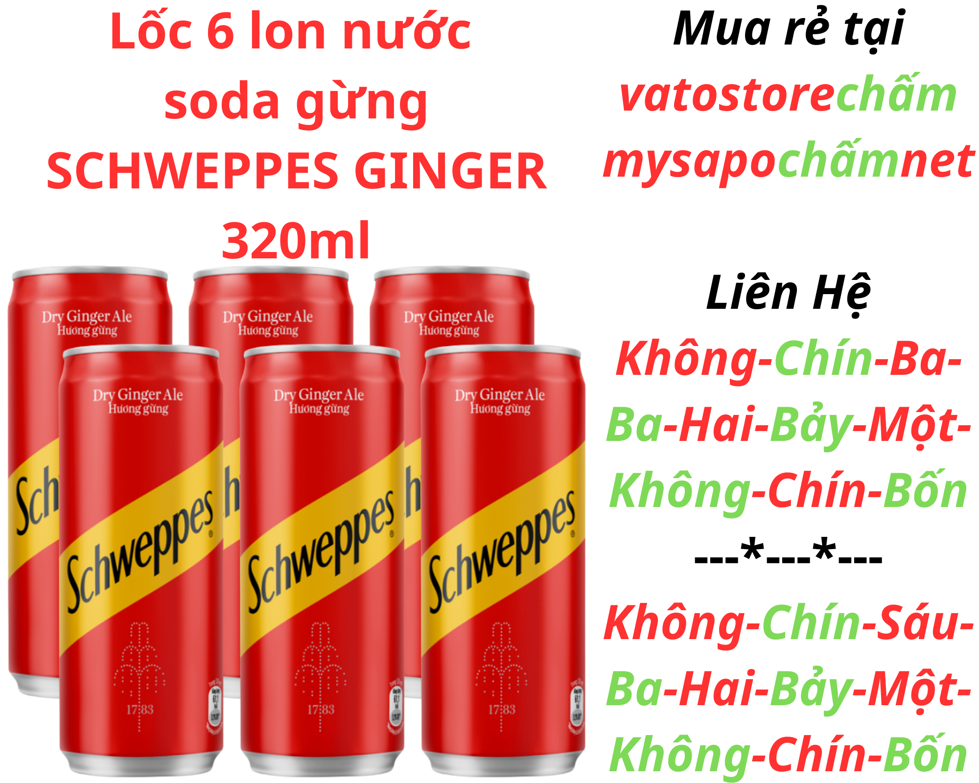 Nước soda SCHWEPPES ginger hương gừng lon 320ml