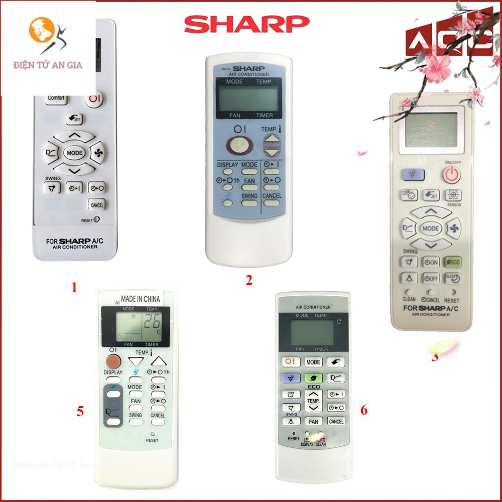 Remote máy lạnh Sharp - Điều khiển điều hoà Sharp các loại hàng hãng [CHỌN MẪU] _[Cam kết chất lượng BH 12 tháng]