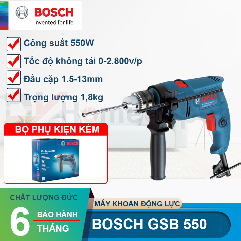 Máy khoan động lực 550W  Bosch GSB 550