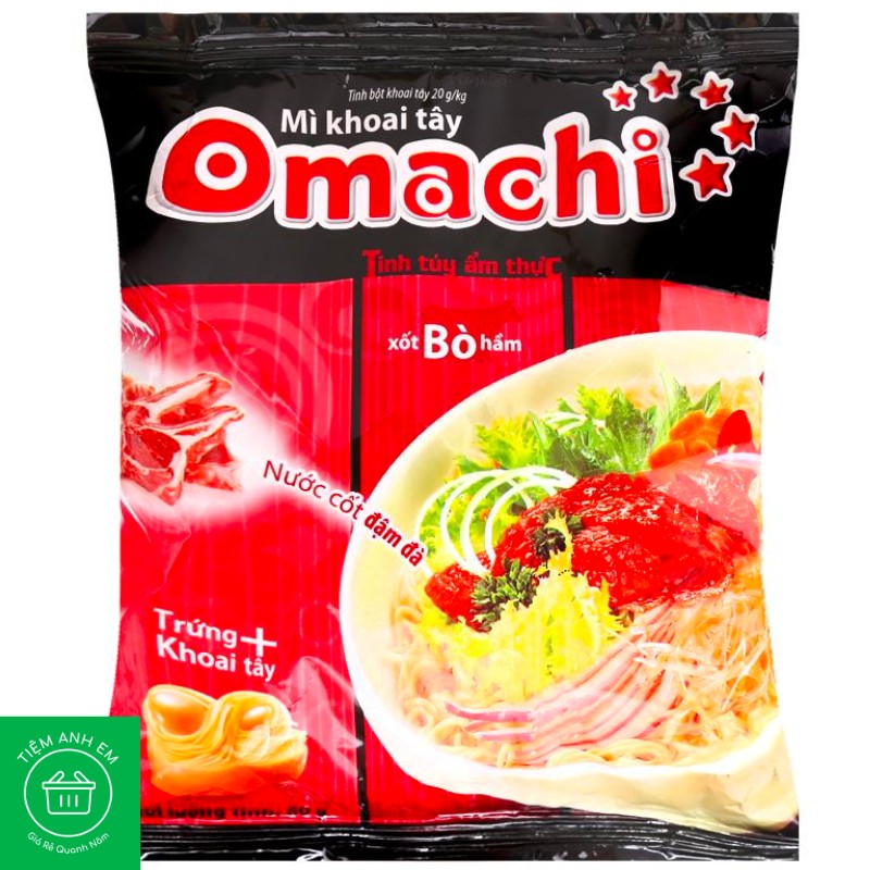 Mì khoai tây Omachi xốt bò hầm gói 80g