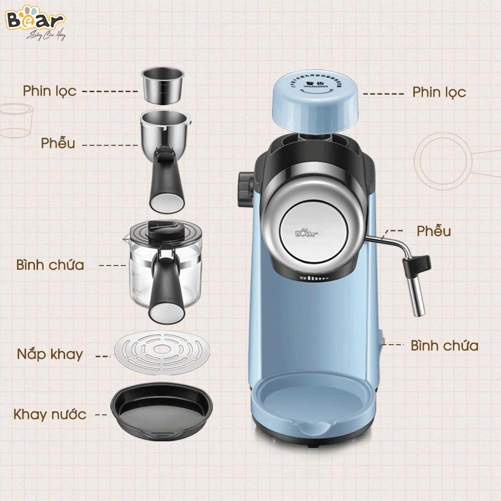 Máy pha cà phê tự động Bear CF-B02V1, Phiên bản quốc tế
