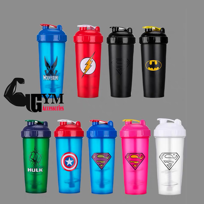 Bình nước thể thao bình lắc shake bottle Super Hero