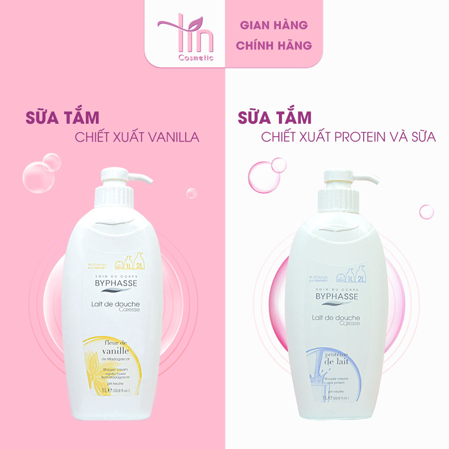 Sữa tắm Byphasse Protein và Sữa 1000ml