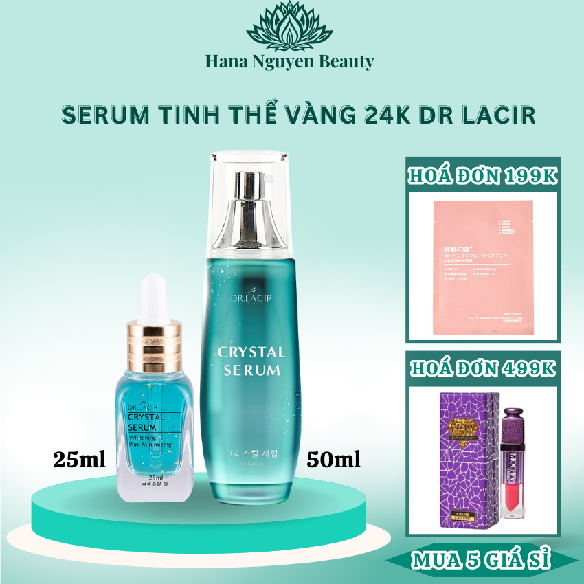 Serum tinh thể vàng 24k Dr Lacir crystal serum giúp cấp ẩm chống lão hoá giảm thâm nám
