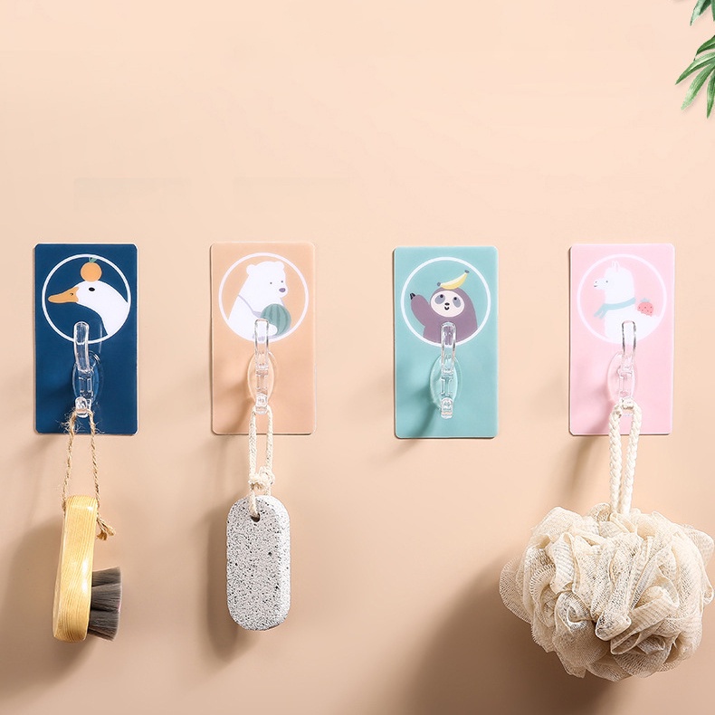 Móc Treo Đồ Hình Thú Dễ Thương, Miếng Dán Tường Chịu Lực Siêu Dính Treo Đồ Đa Năng Hình Ngẫu Nhiên