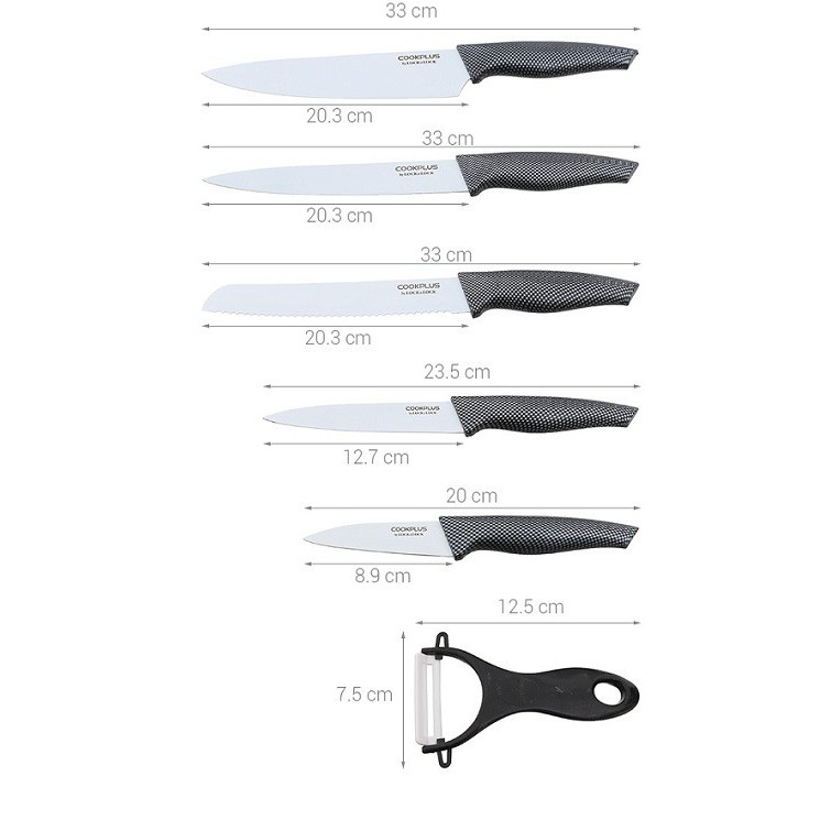 [ Sale xả hàng ] Bộ dao 6 món Lock&Lock CKK101S01 cao cấp Smartbuy [ Shop Hoàng Châu]