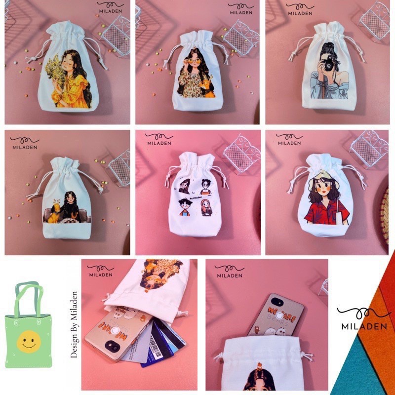 TÚI RÚT XINH VÀ TÚI TRƠN CANVAS