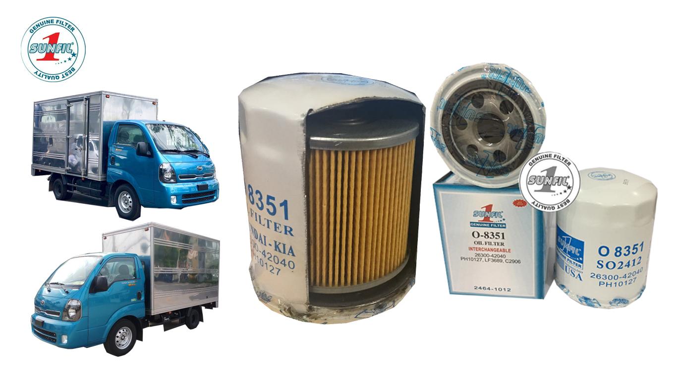 HCM - Lọc nhớt  động cơ cho xe Hyundai 1 tấn Kia 2700 Kia 3000 Kia 1T4 - SUNFIL 1