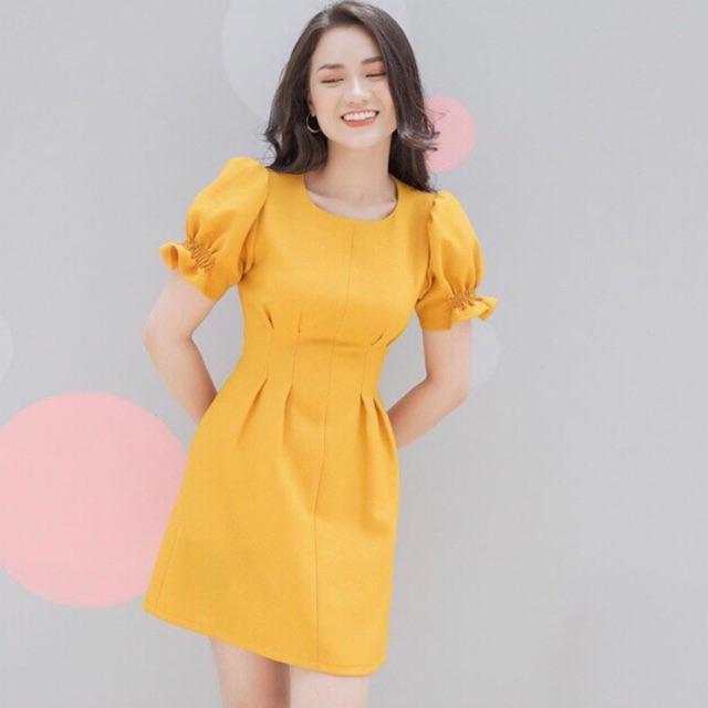 [HCM]Đầm xếp li thắt nơ 2 màu (kèm hình thật)