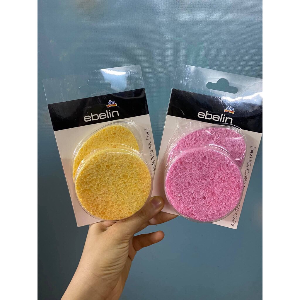 COMBO 2 miếng rửa mặt Bọt biển Ebelin Đức ( hộp 2 miếng )