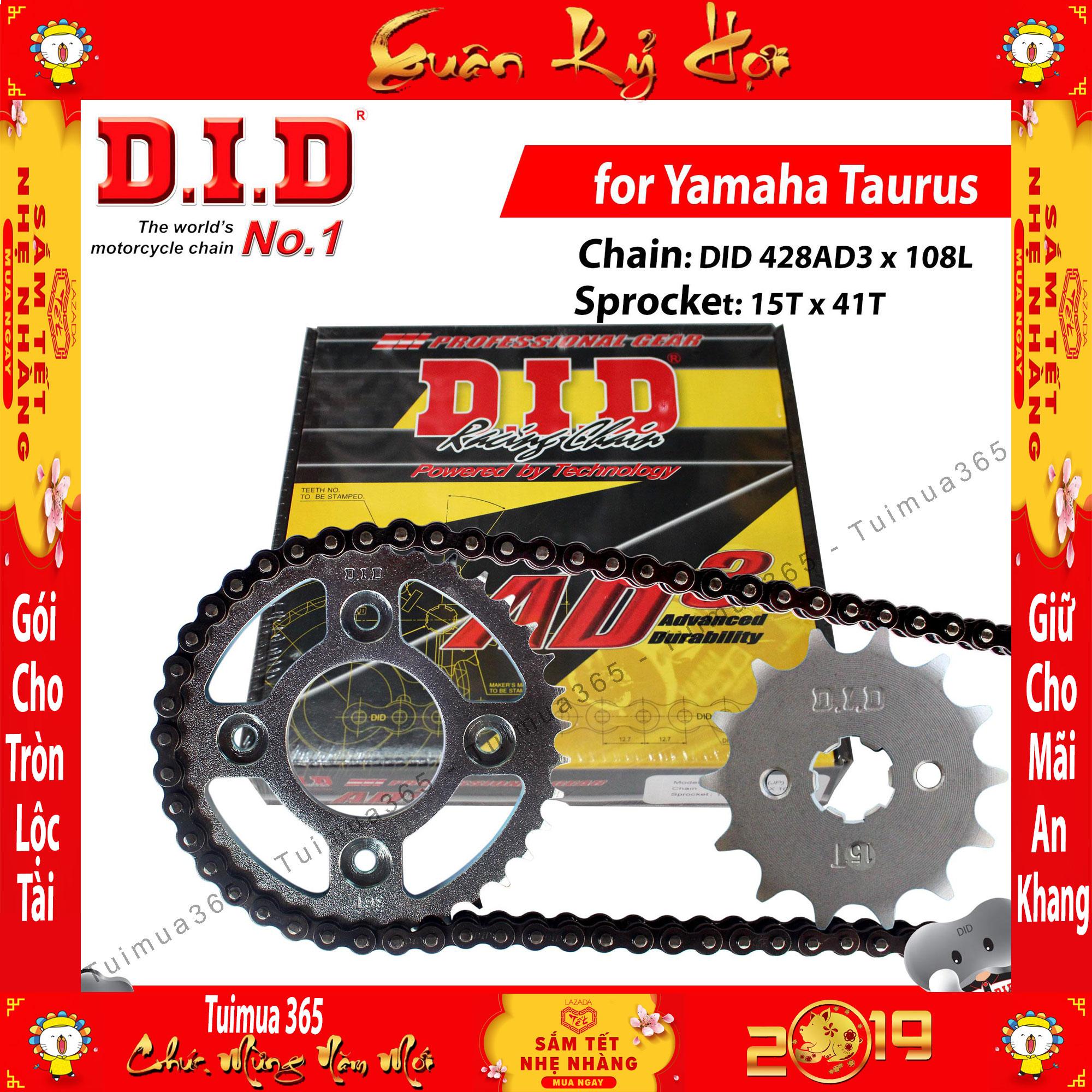 [HCM]Nhông sên dĩa DID Yamaha Taurus – Sên đen 9ly DID AD3 ( Thái Lan )