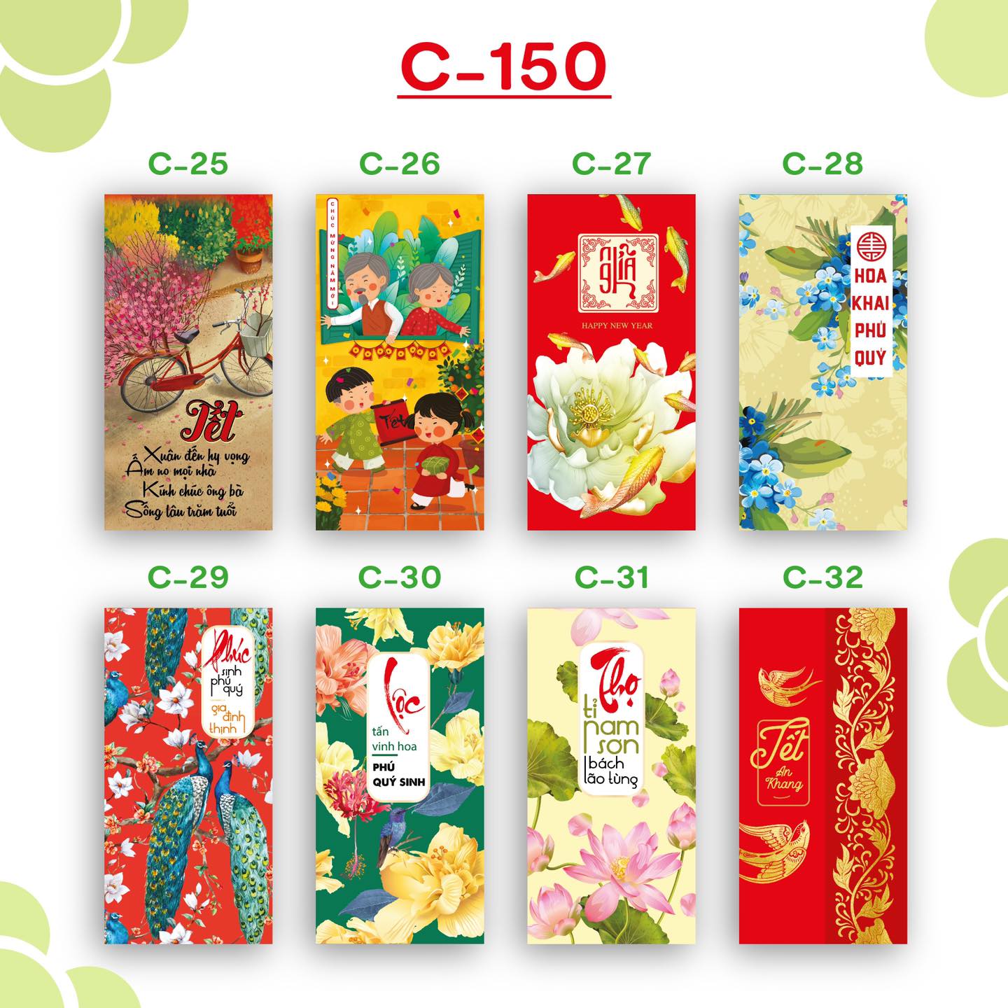 (COMBO 100) BAO LÌ XÌ TẾT 2021 MẪU MỚI, HỌA TIẾT ĐỘC ĐÁO CỰC HOT - (100 MẪU - Giao mẫu ngẫu nhiên)