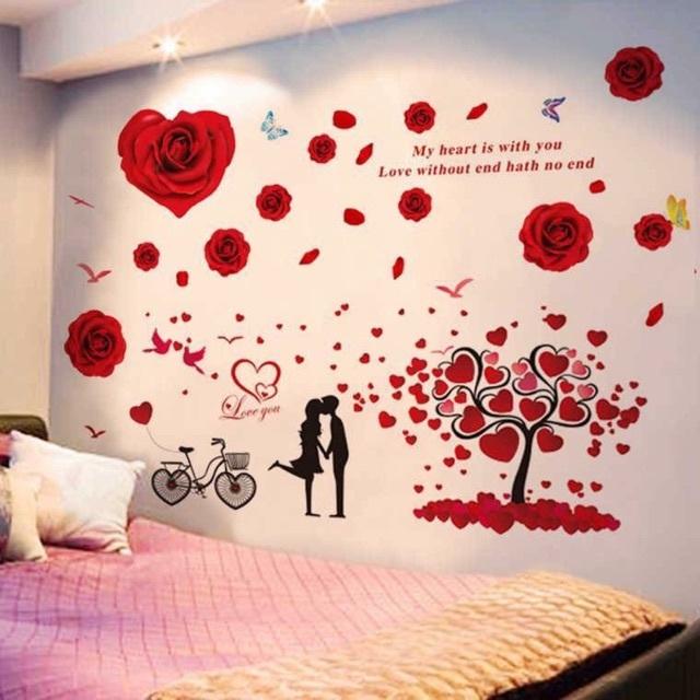 Decal Dán Tường Đôi Uyên Ương ( 1m6*1m3)