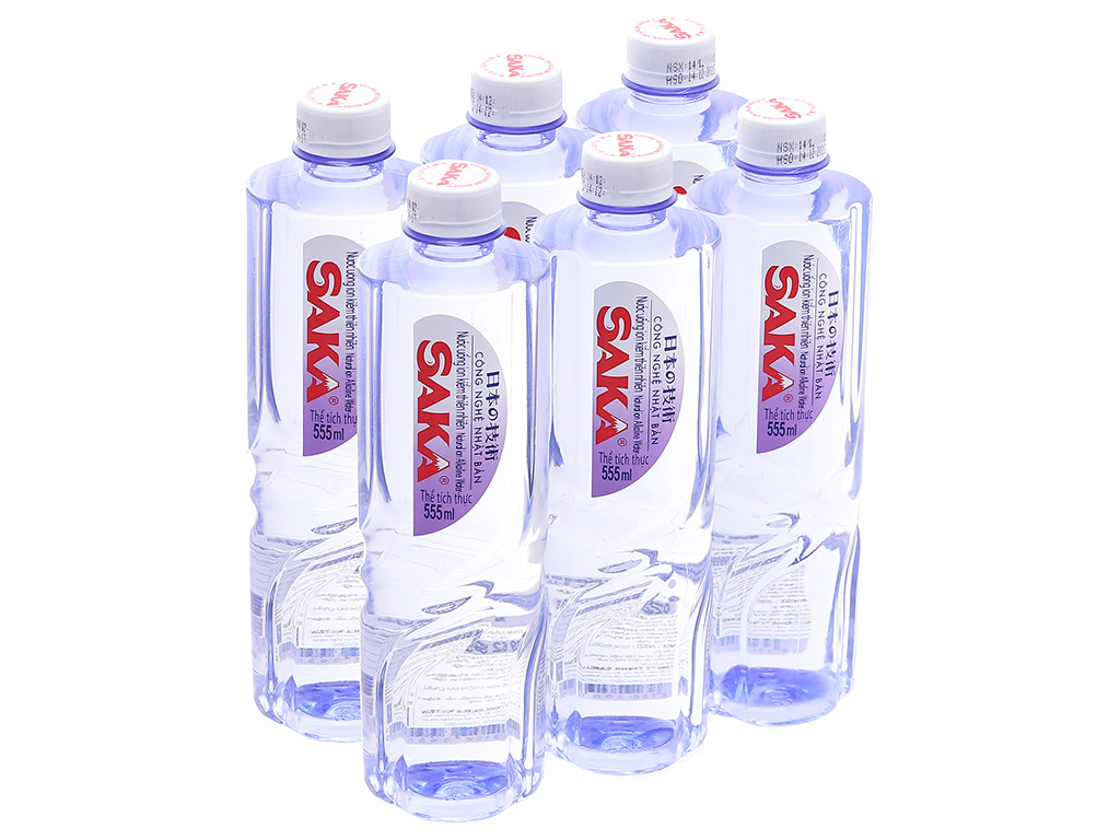 Thùng 24 chai nước điện giải saka 555ml / lốc 6 chai nước điện giải saka 555ml