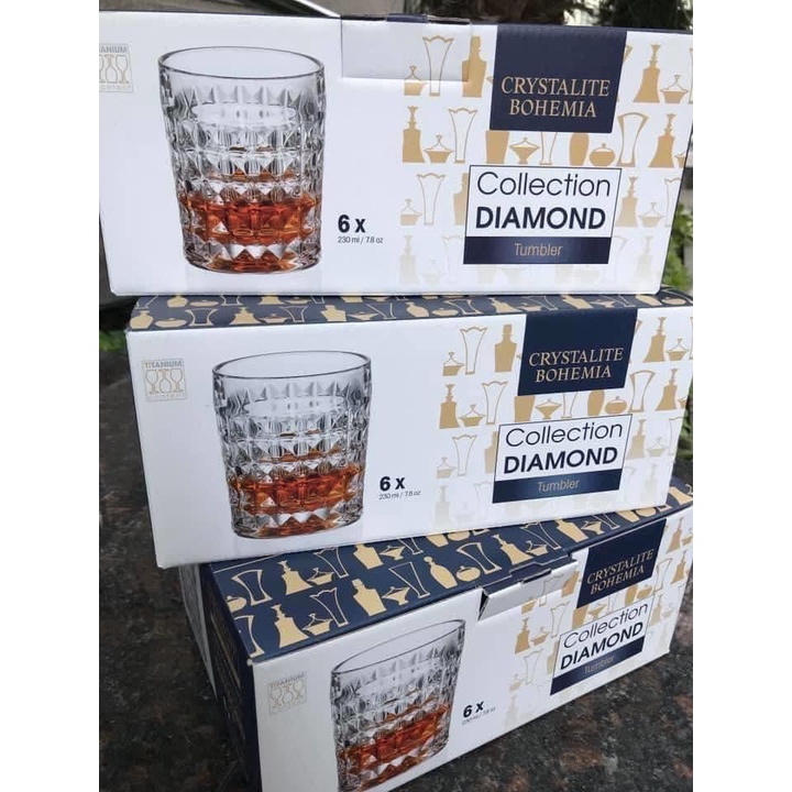 Bộ 6 cốc 230 ml Bohemia Diamond