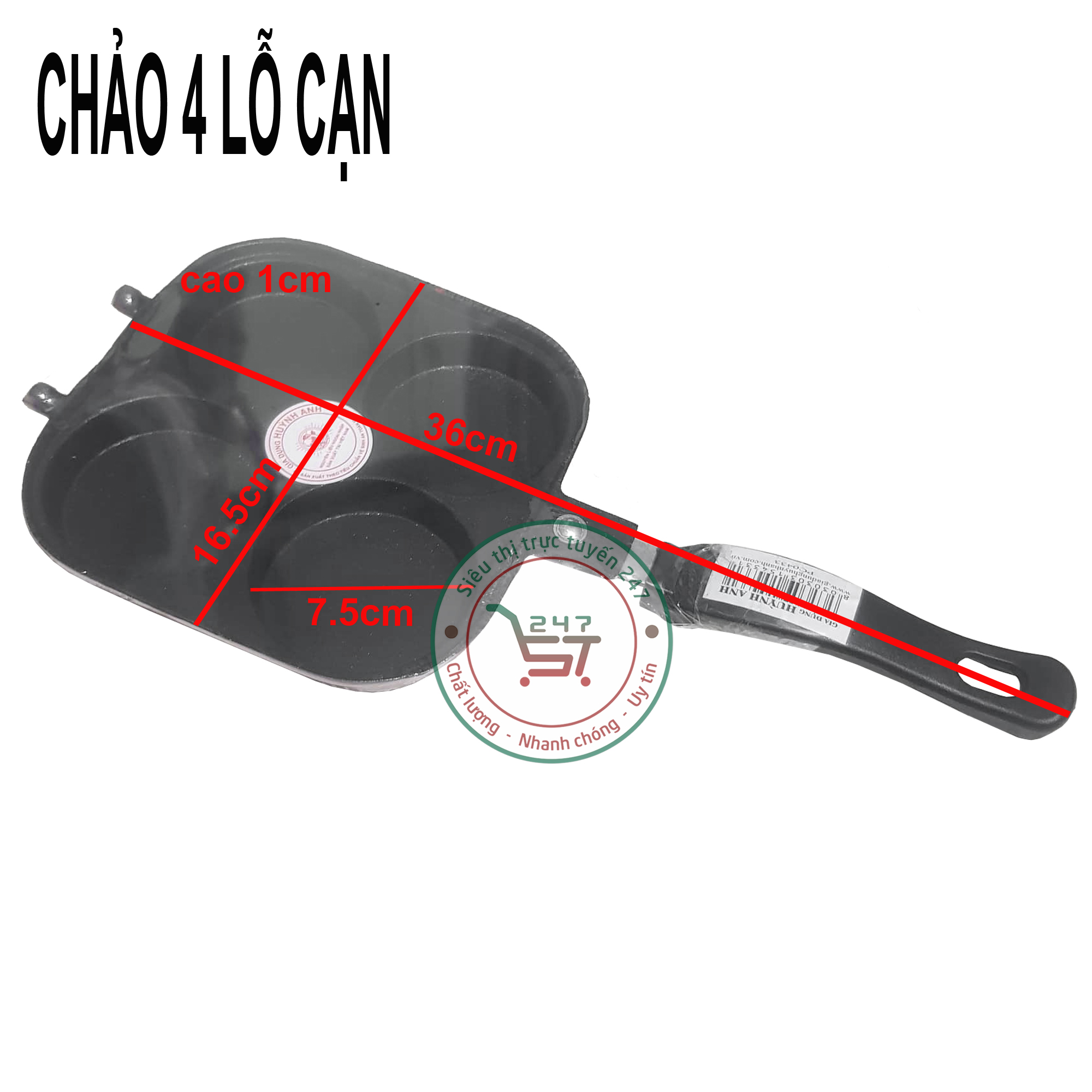 Chảo ốp la chống dính Huỳnh Anh 16cm (sku 36)