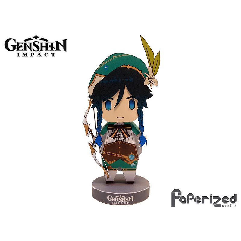 Mô Hình Giấy Venti Chibi Game Genshin Impact