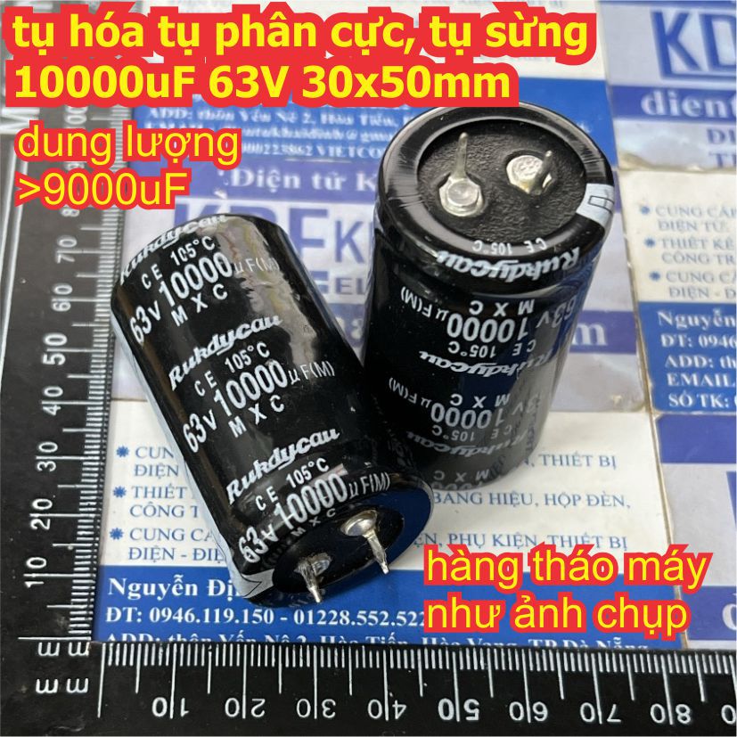 Tụ hóa tụ phân cực tụ sừng chân ngắn 10000uF 63V 30x50mm 30x40mm kde5646