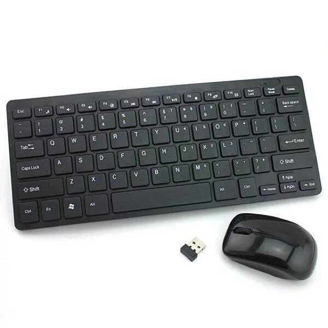 Bộ Bàn phím và chuột không dây 2.4 GHz wireless (Đen)
