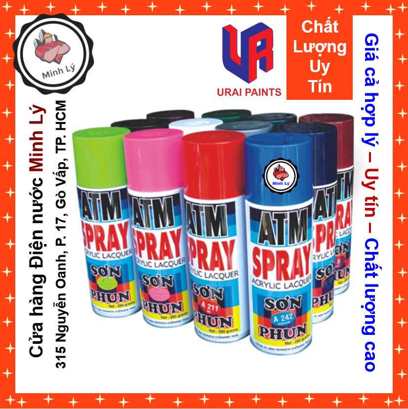[Hcm]High Quality Red Spray Paint A211 Atm Spray (400Ml/Bottle)