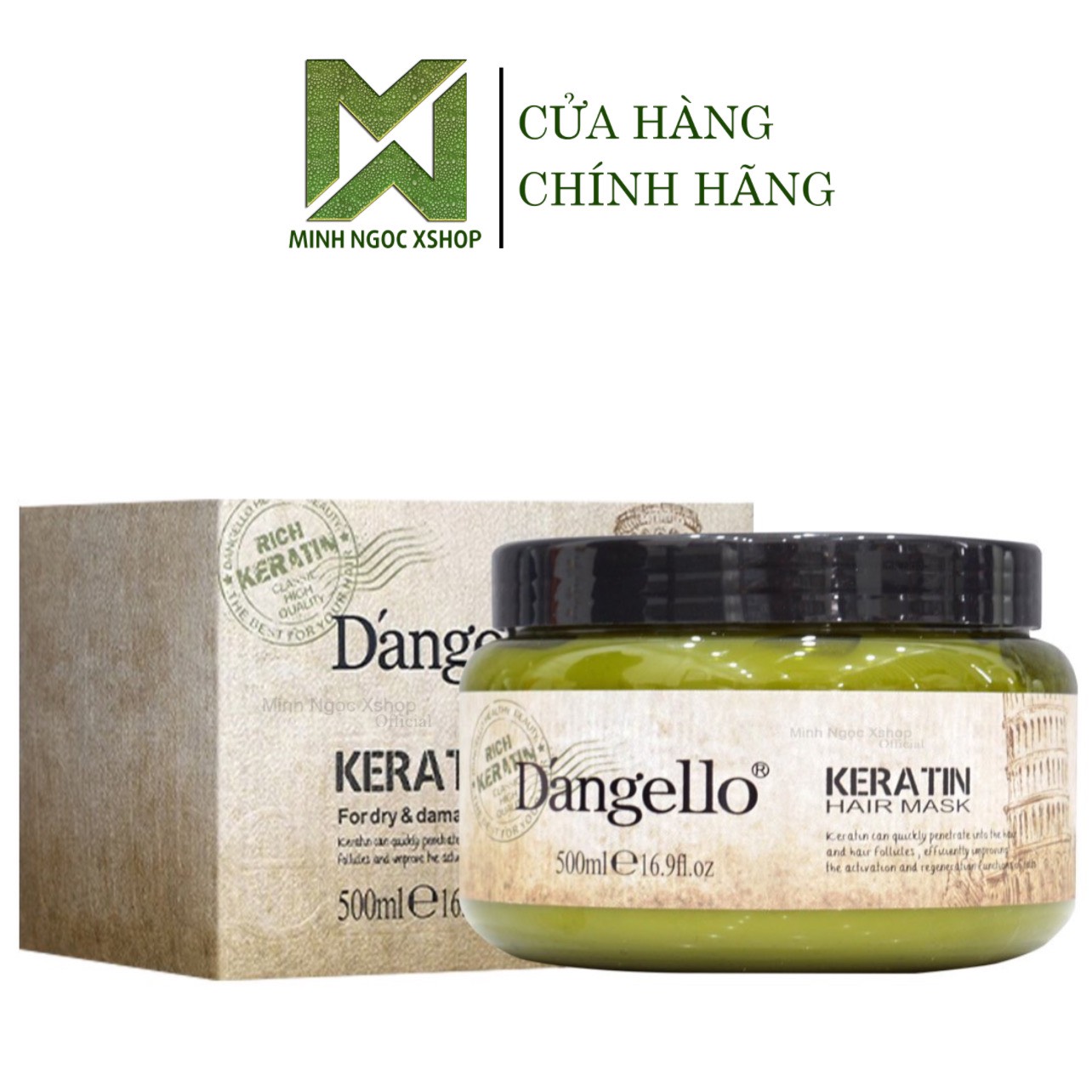 Kem ủ hấp tóc phục hồi siêu mượt Dangello Keratin Hair Mask 500ML chính hãng