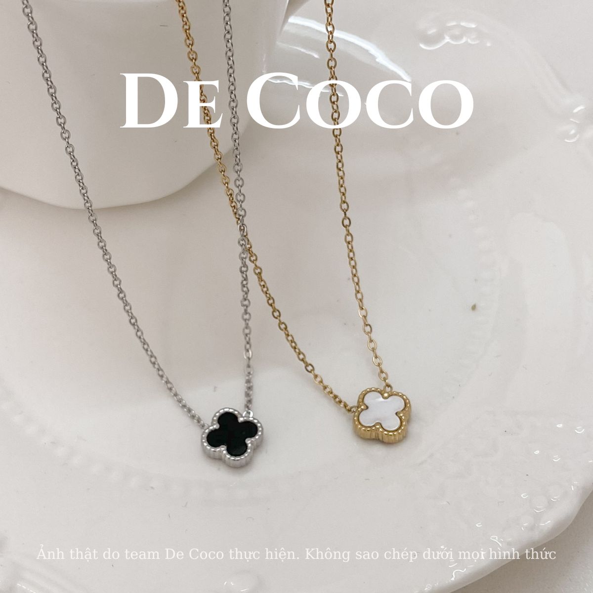 Vòng cổ, dây chuyền nữ có 4 lá Lucky Clover De Coco