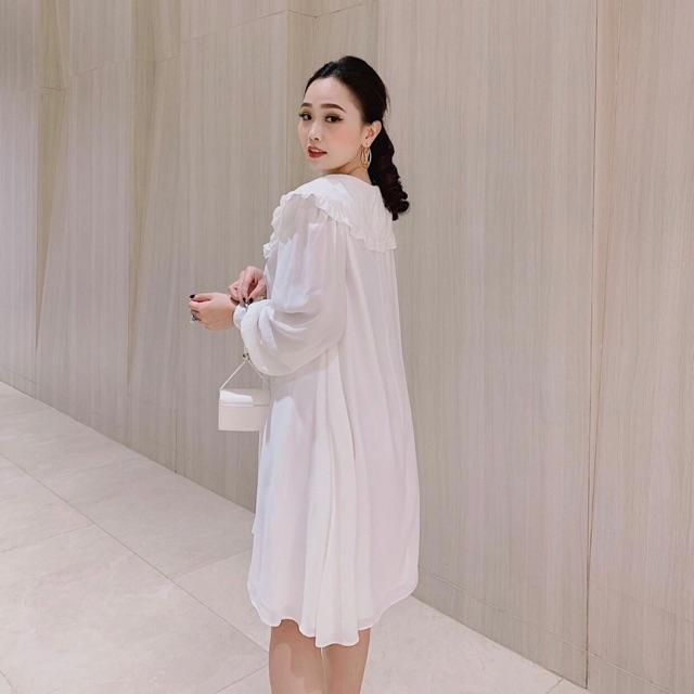 [HCM]Đầm trắng suông cổ bèo