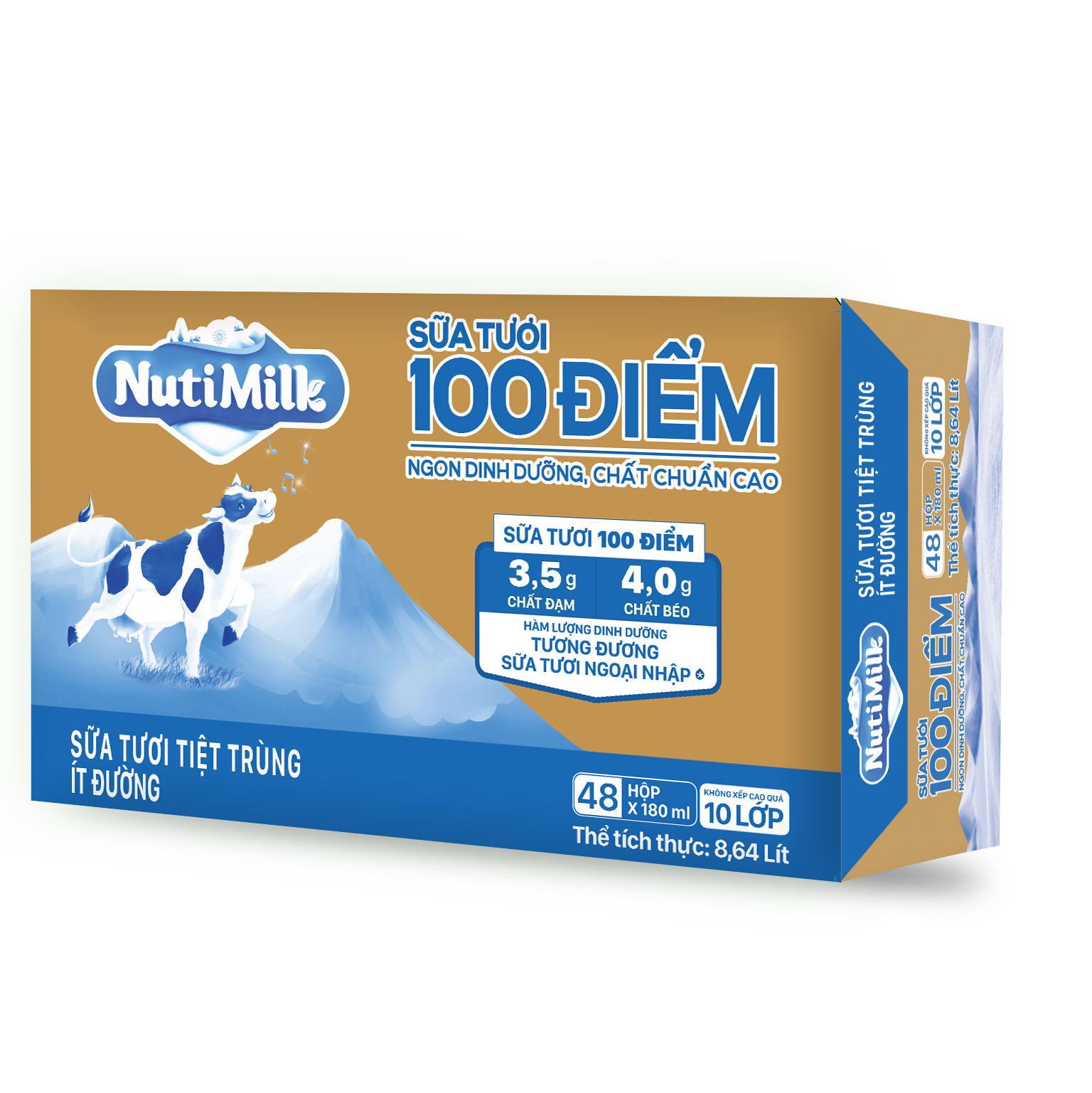 Thùng 48 Hộp NutiMilk Sữa tươi 100 điểm