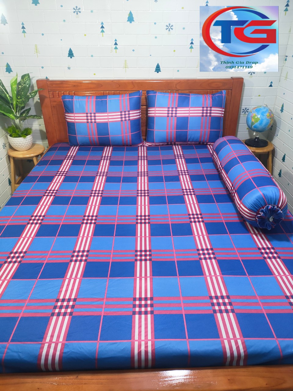 Bộ drap 4 món Thun Việt Nam(giao ngẫu nhiên màu gần giống mẫu)