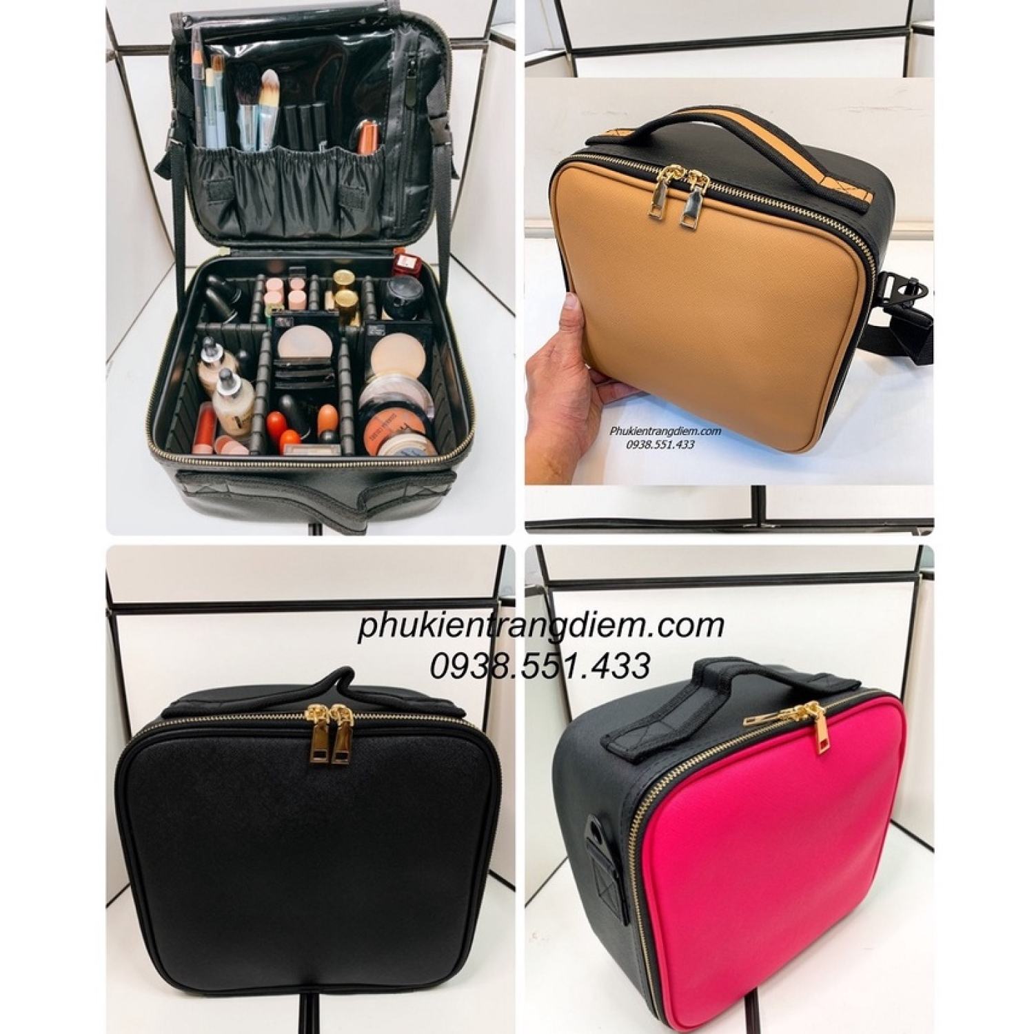 3 colors mini cosmetic bag with strap
