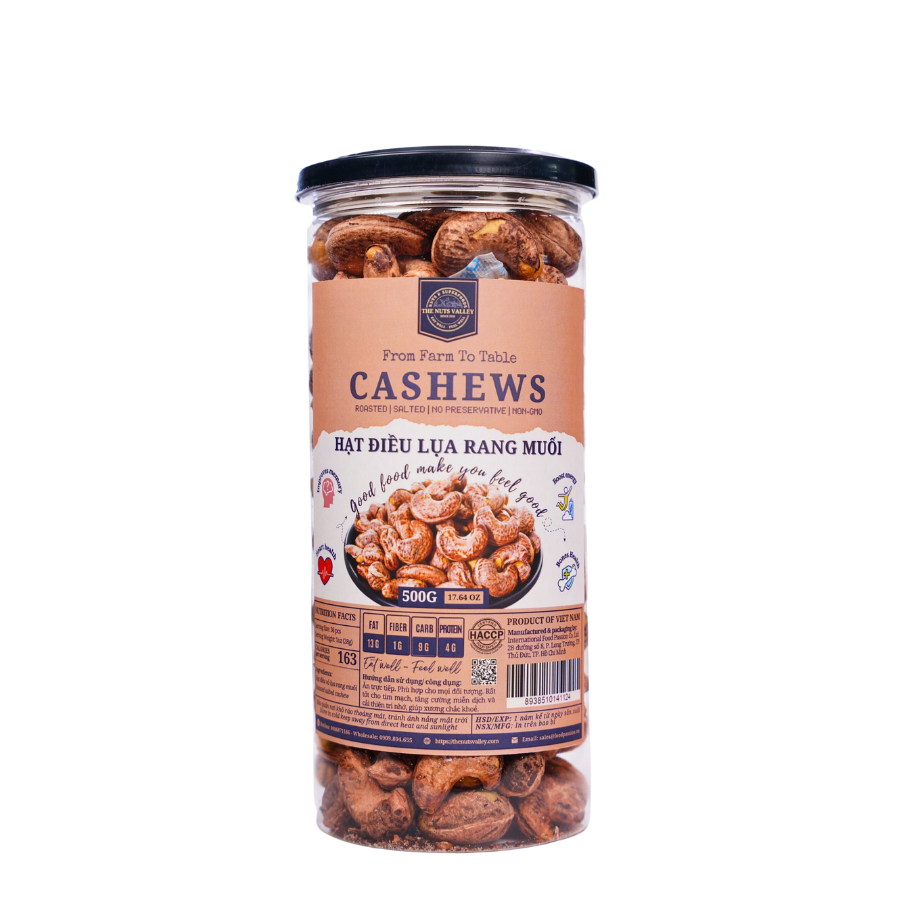 Điều Lụa Rang Muối -SALTED SKIN CASHEW The Nuts Valley