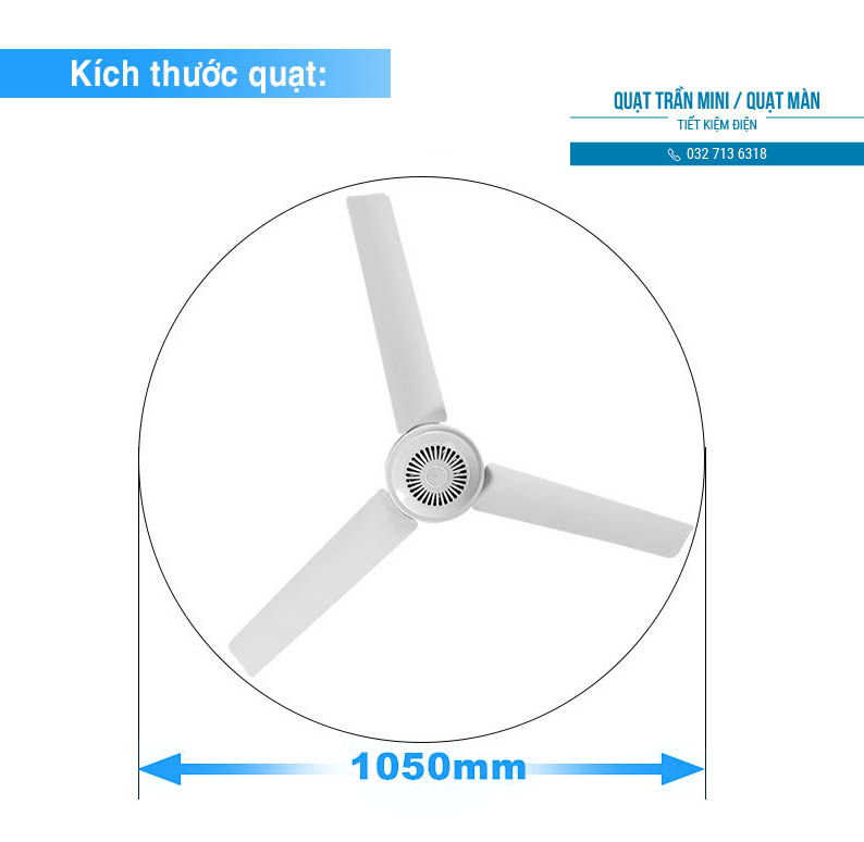 Quạt trần mini 1050mm | Cực mát và bền