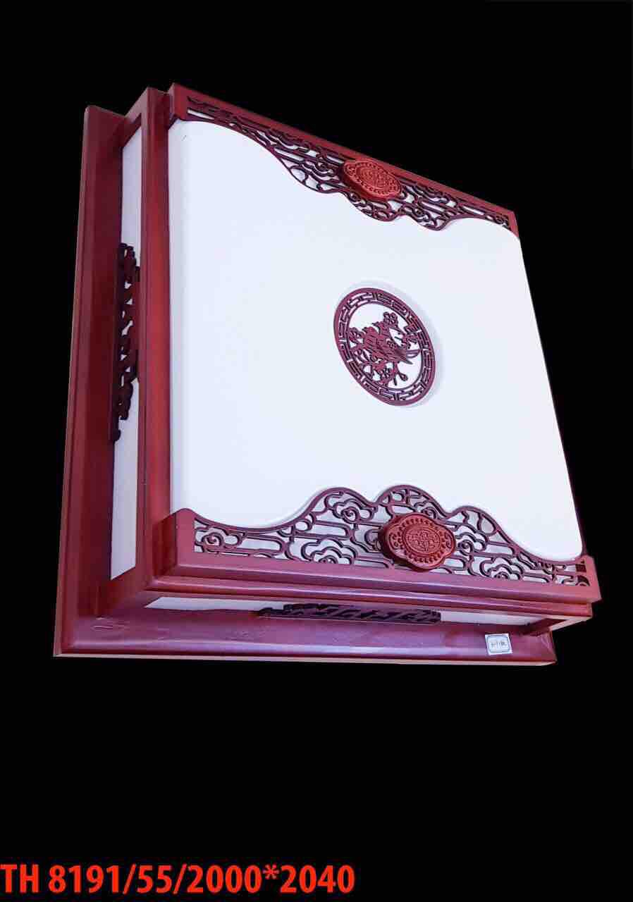 Đèn ốp trần gỗ phi 550 - 3 chế độ ánh sáng