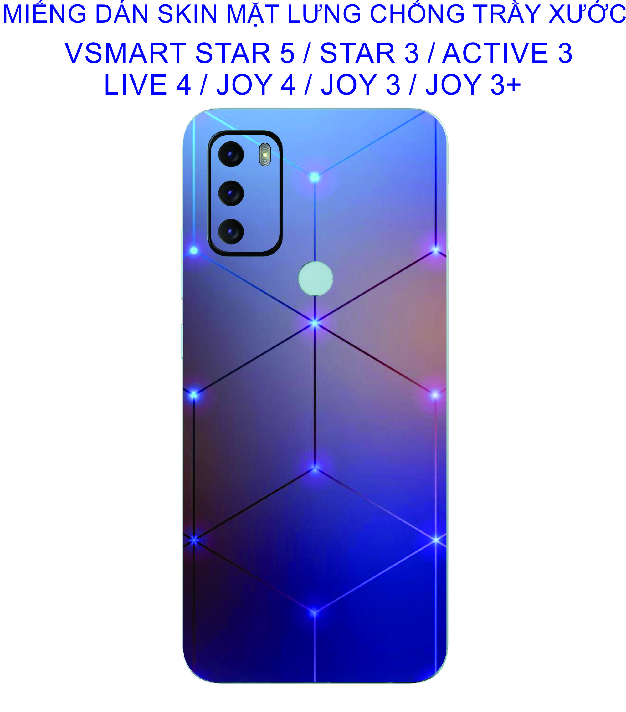 Miếng Dán Skin mặt lưng Vsmart Start 5 / Start 3 / Active 3 / live 4 / joy4 / joy3 / joy3+ chống trầy xước