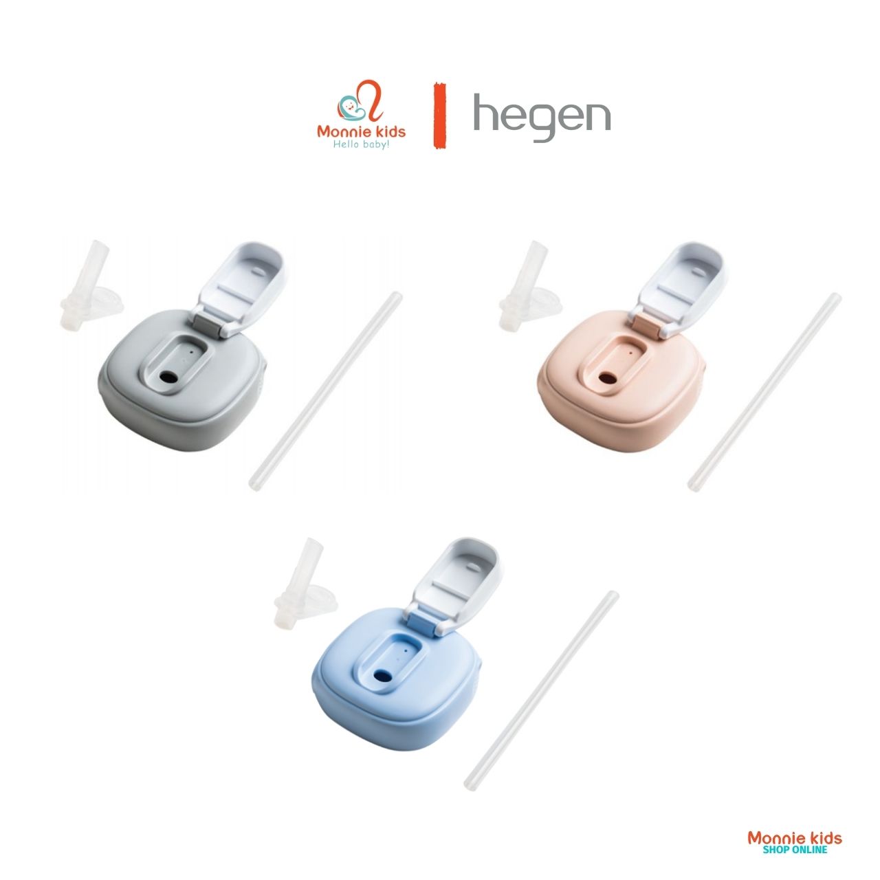 Bộ phụ kiện bình tập uống nước Hegen, Nắp bình uống nước có ống hút cho bé