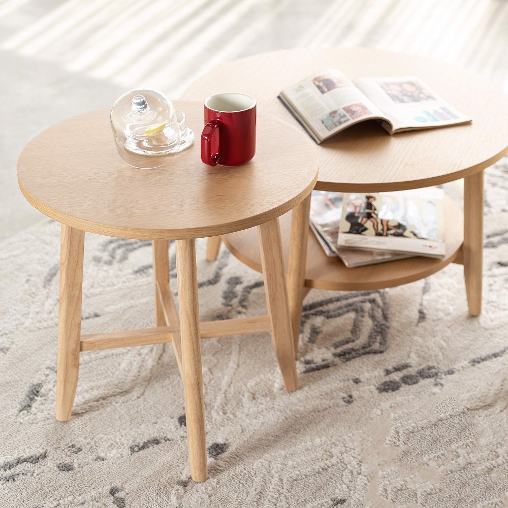 Set 2 Bàn Sofa – Bàn Trà Tròn Gỗ MOHO OSLO 901