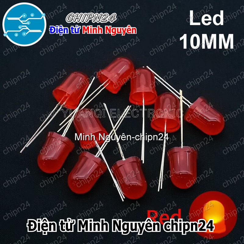 [10 con] (TK15) Led 10mm Vỏ Đục Màu ra Màu (Đỏ/Vàng/Xanh Lá/Dương/Trắng) - [Chọn Loại] - HHH.00195