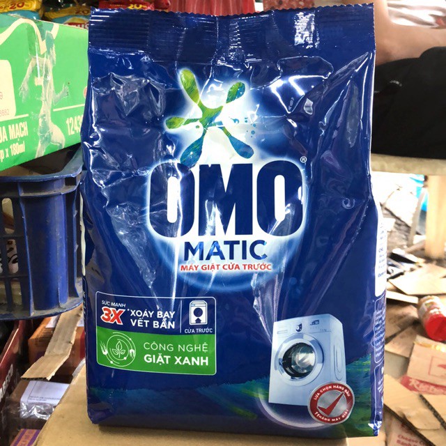 Bột giặt omo matic cửa trước 2.9kg dành cho máy giặt cửa trước, công nghệ 3x xoáy bay vết bẩn - xà bông bot giat cua truoc