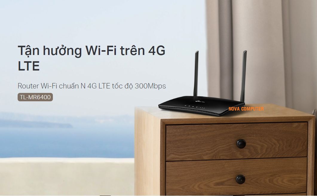 Router WiFi TPLINK TL-MR6400 4G LTE (Đen)