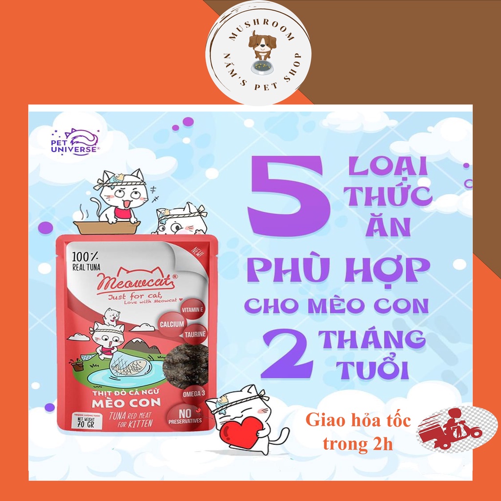[Thùng 48 gói] Pate Meowcat gói 70g dành cho mèo