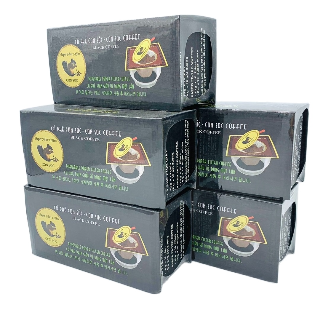 Hộp Cà phê Con Sóc Phin Lọc Đơn Đen( Combo 5 Hộp)